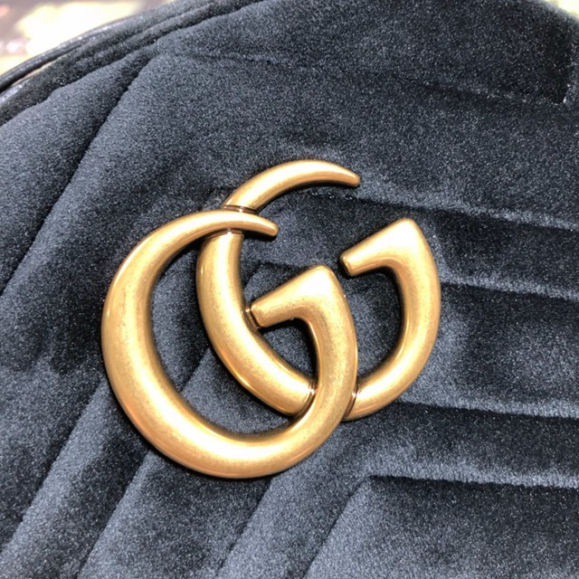 Gucci雙肩包 524568 古馳2018秋冬新品 Marmont絲絨雙肩包 Gucci女款背包  gqy2334